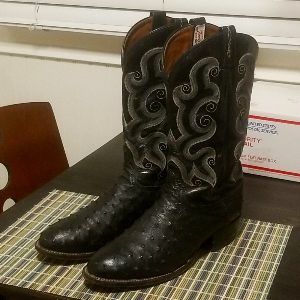 TONY LAMA 13" OSTRICH full quill boots